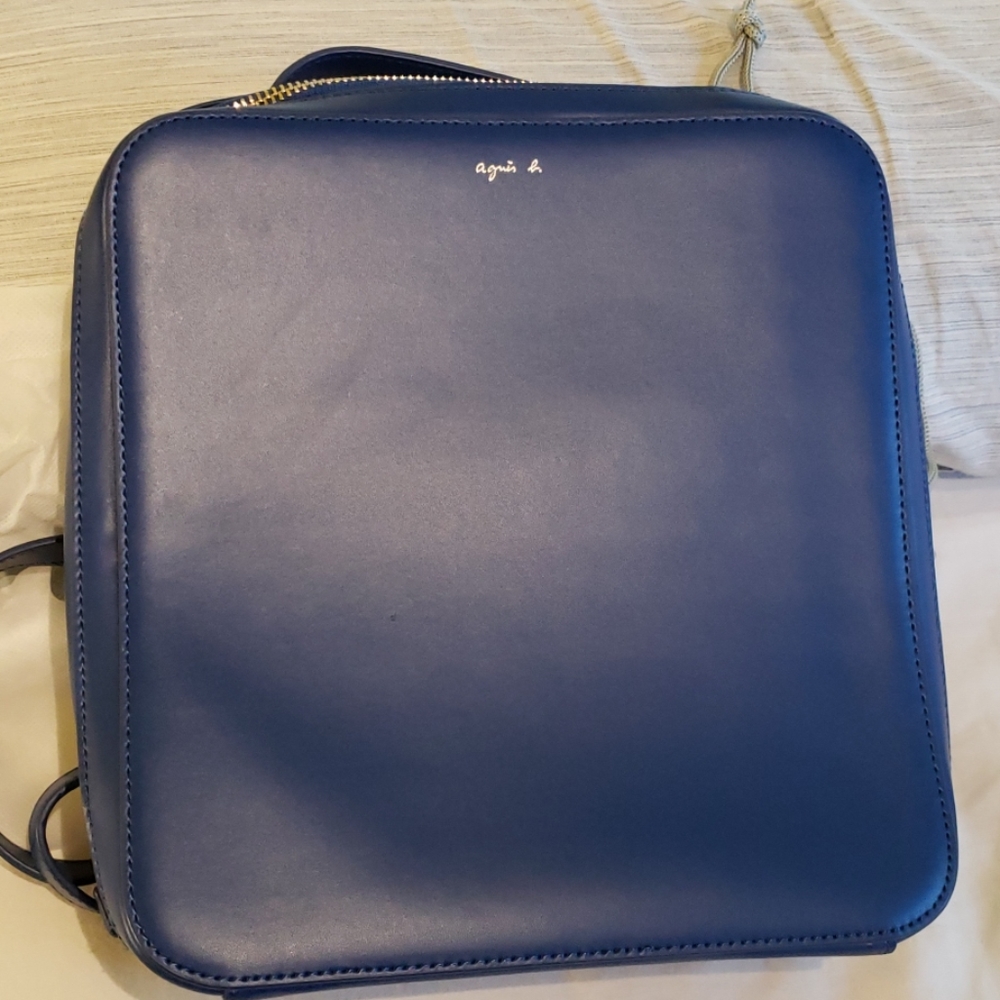 Agnes B Leather Backpack with Adjustable Straps
